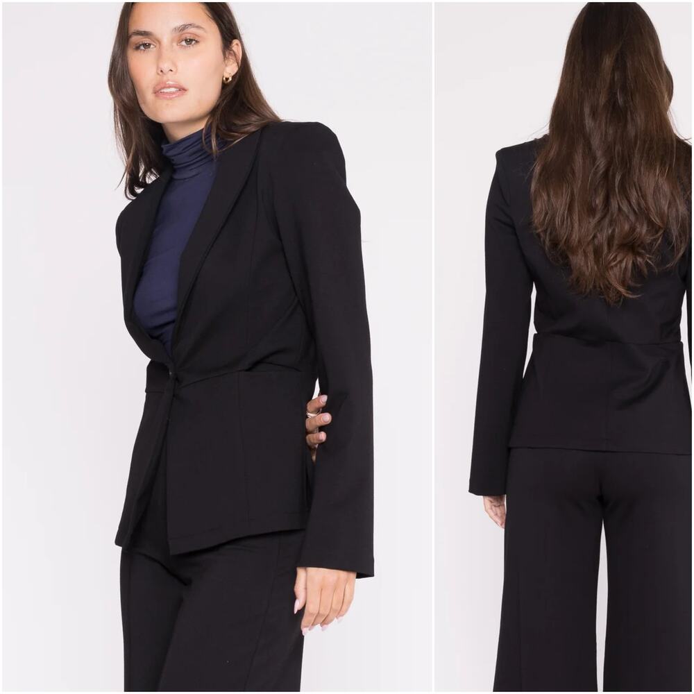 NEW Ripley Rader Black Ponte Knit Fitted Blazer size 2(S) $298